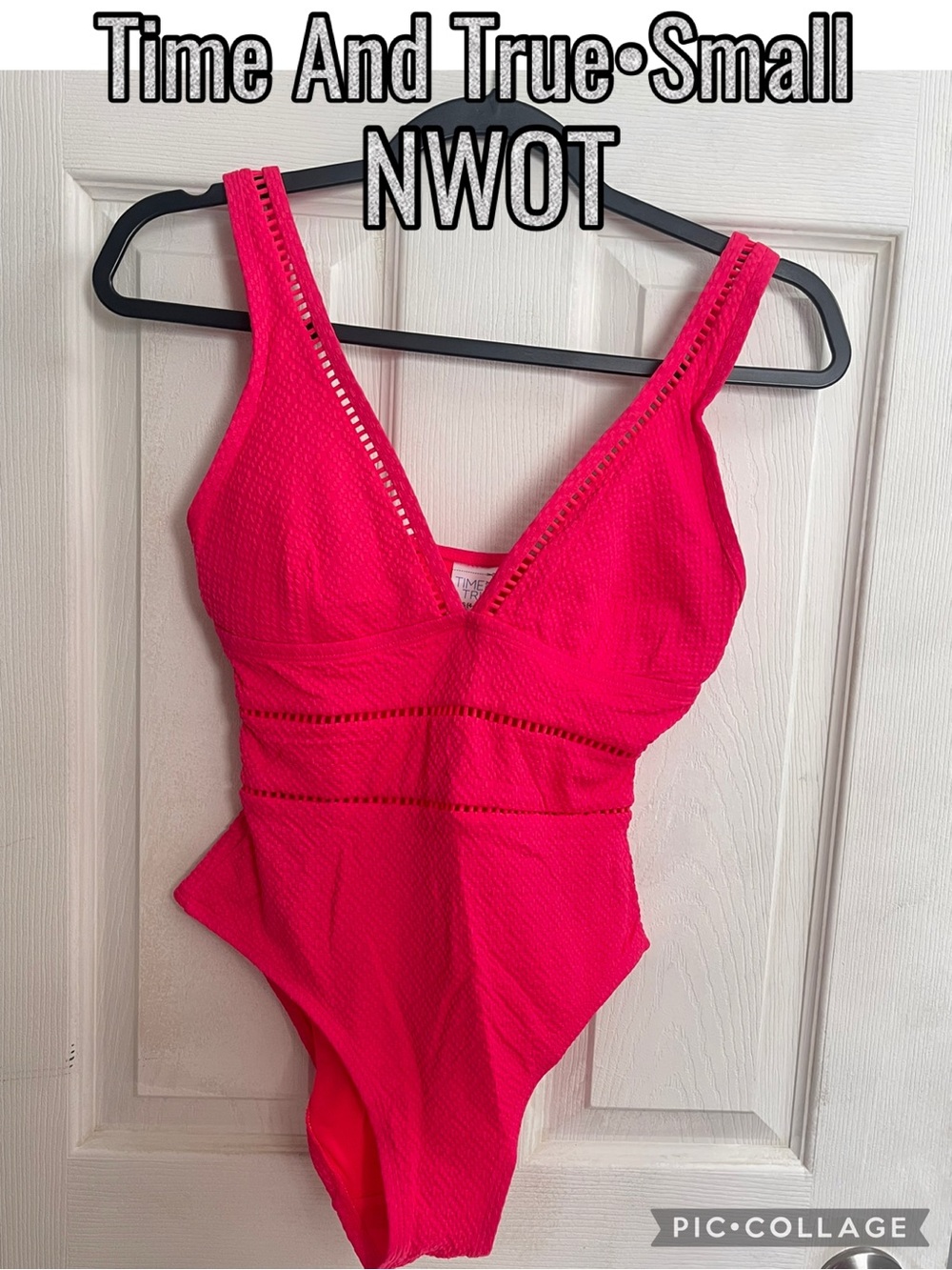 Time and Tru Hot Pink One-Piece Swimsuit - Small
